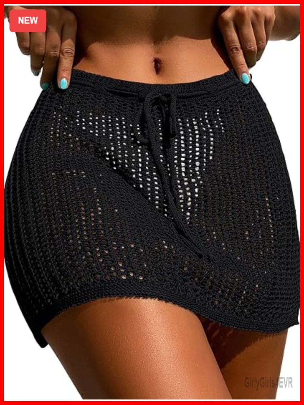 Crochet Cover Up Shorts Hollow Out High Waist Tie Front Knit Swimwear Beach